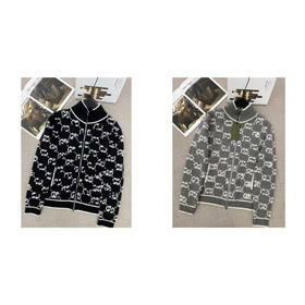 Gucci Schriftzug voller Reißverschluss Stand Kragen Langärmeliger Pullover-4307  